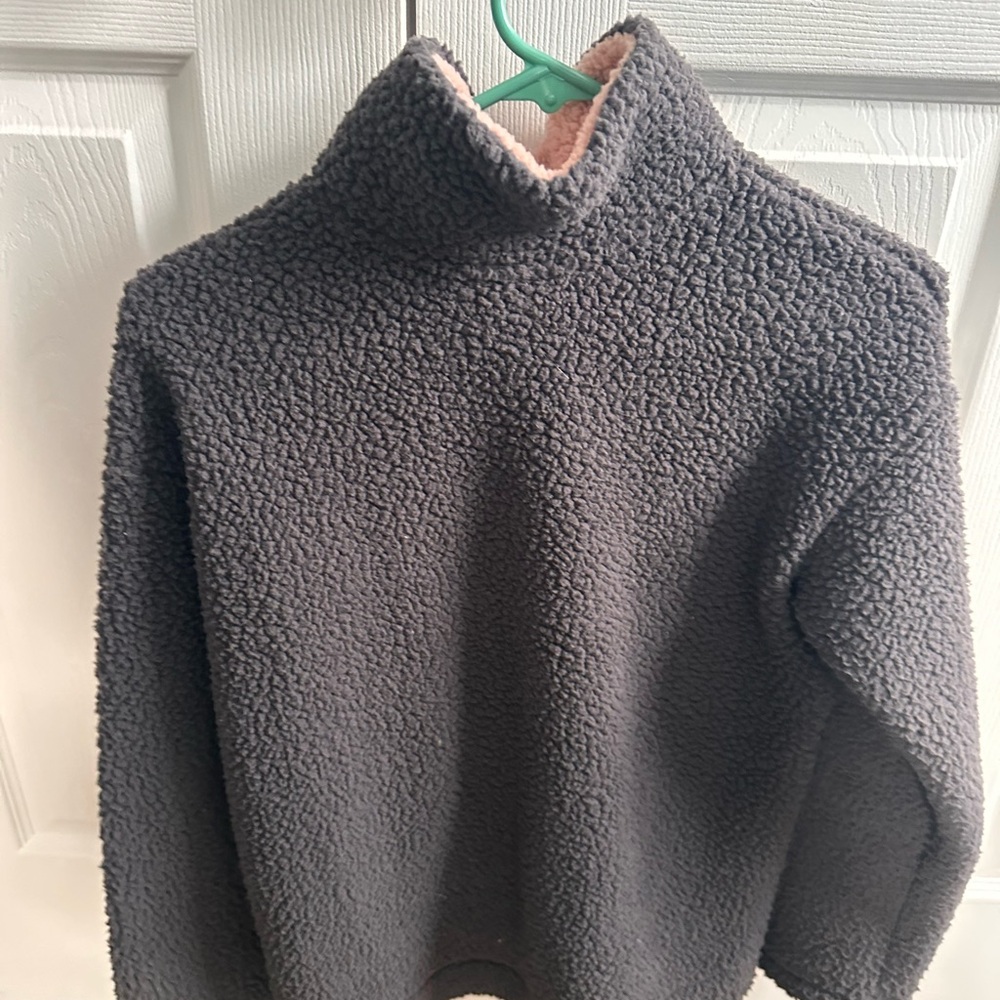 Old Navy Charcoal Jacket with Soft Pink Interior - Picture 2 of 3